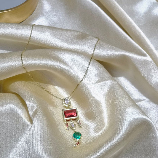 Colorful Gemstone Chain Pendant