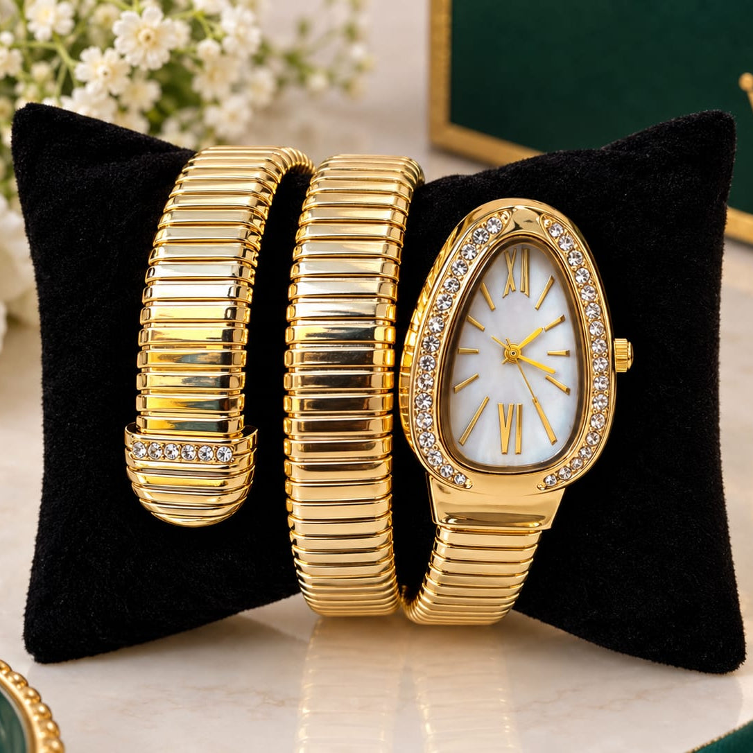 Anti Tarnish Gold Braclet Snake Watch